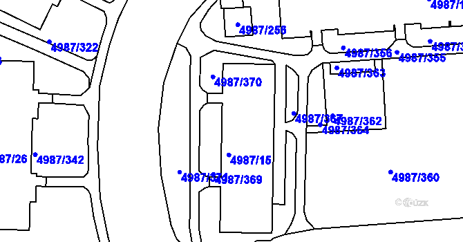 Parcela st. 4987/15 v KÚ Louny, Katastrální mapa