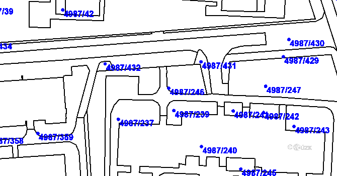 Parcela st. 4987/246 v KÚ Louny, Katastrální mapa
