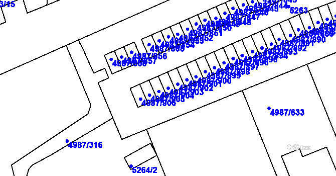 Parcela st. 4987/903 v KÚ Louny, Katastrální mapa