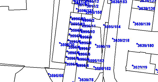 Parcela st. 4995/8 v KÚ Louny, Katastrální mapa