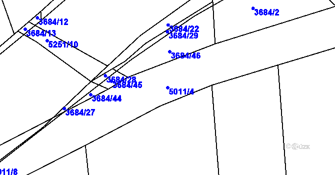Parcela st. 5011/4 v KÚ Louny, Katastrální mapa