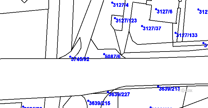 Parcela st. 5087/6 v KÚ Louny, Katastrální mapa