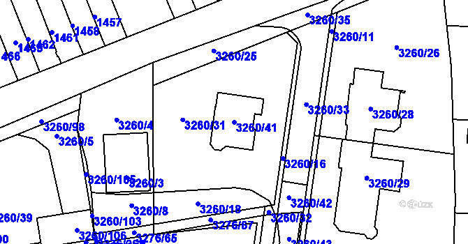 Parcela st. 3260/41 v KÚ Louny, Katastrální mapa