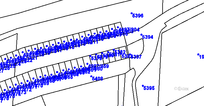 Parcela st. 5380 v KÚ Louny, Katastrální mapa