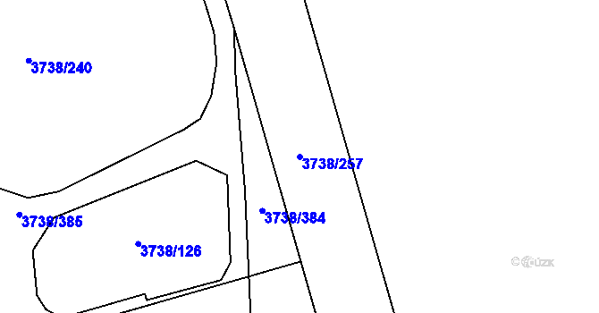 Parcela st. 3738/257 v KÚ Louny, Katastrální mapa