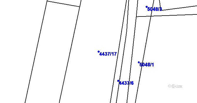 Parcela st. 4437/17 v KÚ Louny, Katastrální mapa
