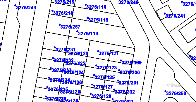 Parcela st. 3276/121 v KÚ Louny, Katastrální mapa