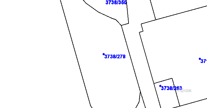 Parcela st. 3738/278 v KÚ Louny, Katastrální mapa