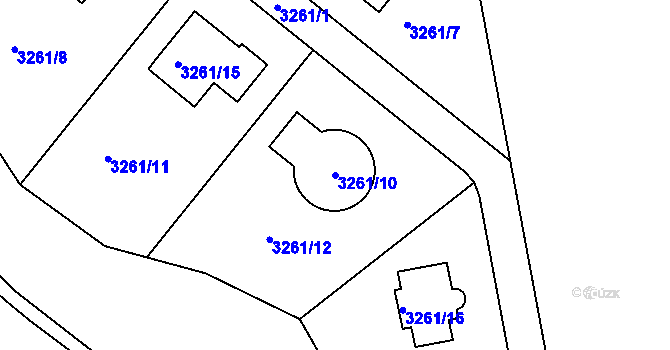 Parcela st. 3261/10 v KÚ Louny, Katastrální mapa