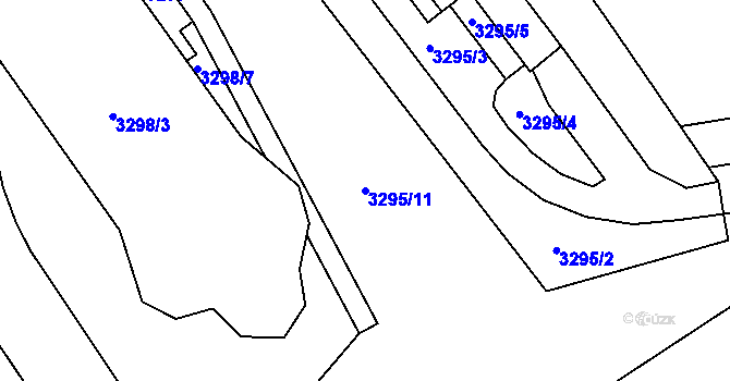 Parcela st. 3295/11 v KÚ Louny, Katastrální mapa