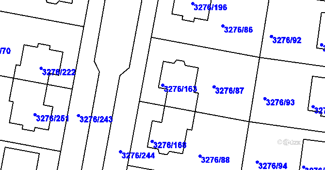 Parcela st. 3276/163 v KÚ Louny, Katastrální mapa