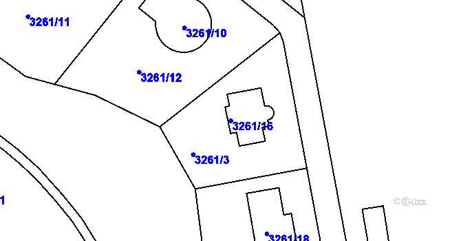 Parcela st. 3261/16 v KÚ Louny, Katastrální mapa