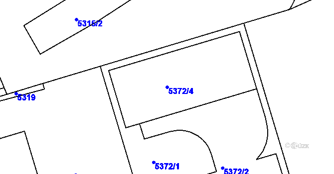 Parcela st. 5372/4 v KÚ Louny, Katastrální mapa