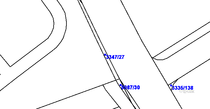 Parcela st. 3347/27 v KÚ Louny, Katastrální mapa