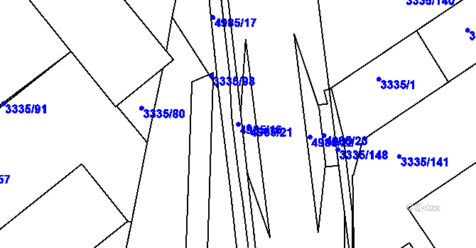 Parcela st. 4985/16 v KÚ Louny, Katastrální mapa