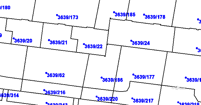 Parcela st. 3639/143 v KÚ Louny, Katastrální mapa