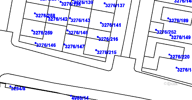 Parcela st. 3276/215 v KÚ Louny, Katastrální mapa