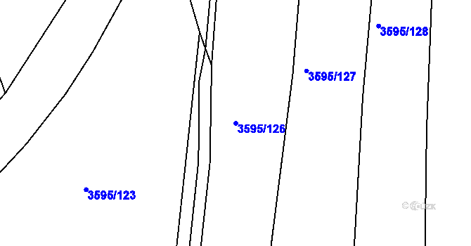 Parcela st. 3595/126 v KÚ Louny, Katastrální mapa