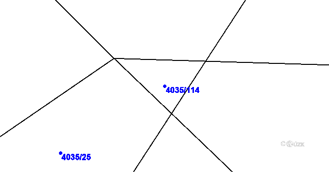 Parcela st. 4035/114 v KÚ Louny, Katastrální mapa