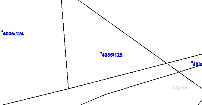 Parcela st. 4035/125 v KÚ Louny, Katastrální mapa
