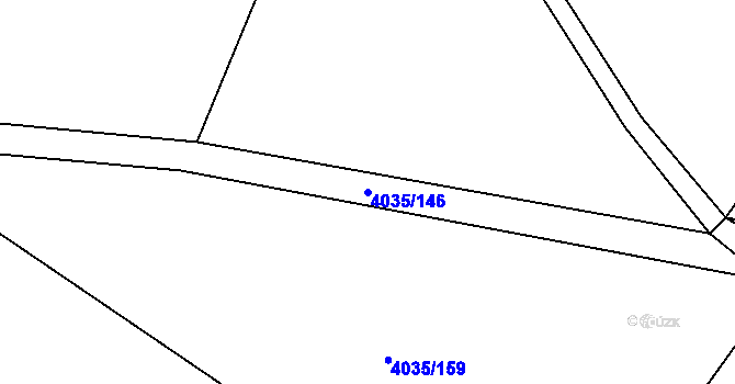 Parcela st. 4035/146 v KÚ Louny, Katastrální mapa
