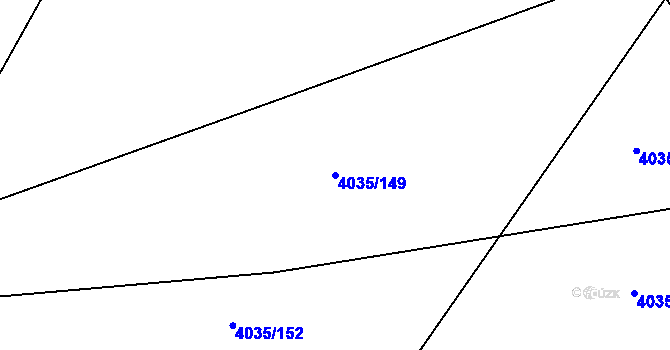 Parcela st. 4035/149 v KÚ Louny, Katastrální mapa