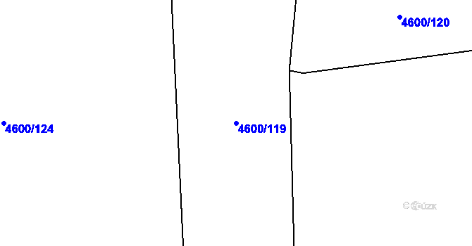 Parcela st. 4600/119 v KÚ Louny, Katastrální mapa