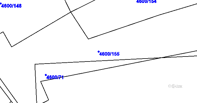 Parcela st. 4600/155 v KÚ Louny, Katastrální mapa