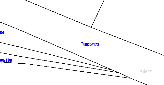 Parcela st. 4600/172 v KÚ Louny, Katastrální mapa