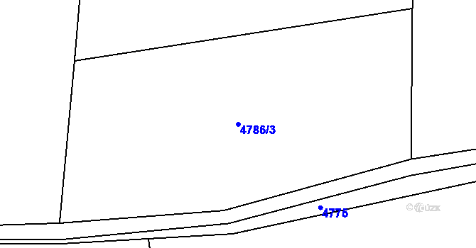 Parcela st. 4786/3 v KÚ Louny, Katastrální mapa