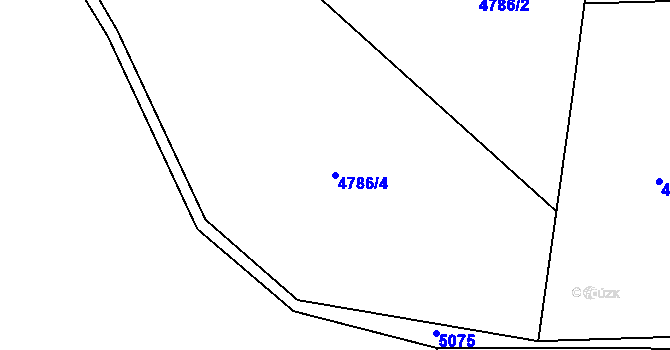 Parcela st. 4786/4 v KÚ Louny, Katastrální mapa