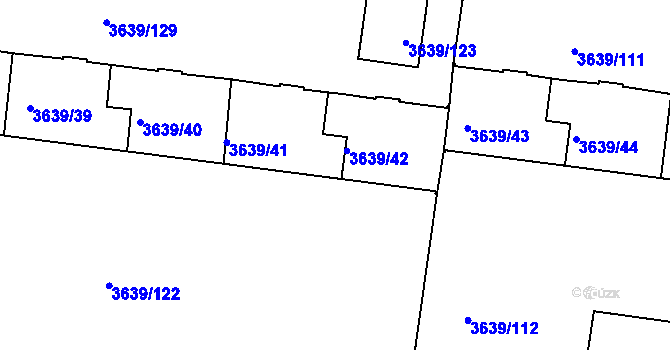 Parcela st. 3639/264 v KÚ Louny, Katastrální mapa