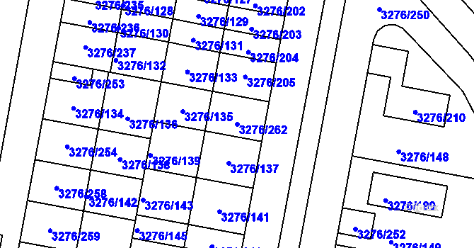 Parcela st. 3276/262 v KÚ Louny, Katastrální mapa