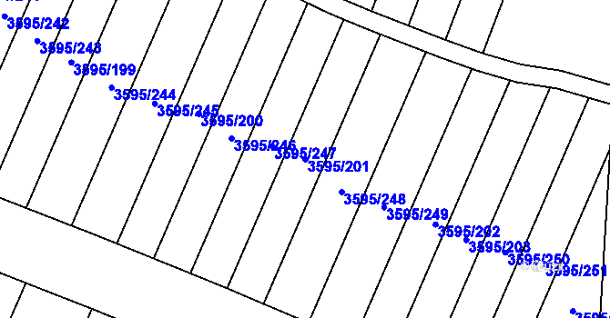 Parcela st. 3595/201 v KÚ Louny, Katastrální mapa