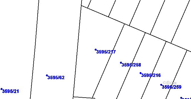 Parcela st. 3595/217 v KÚ Louny, Katastrální mapa