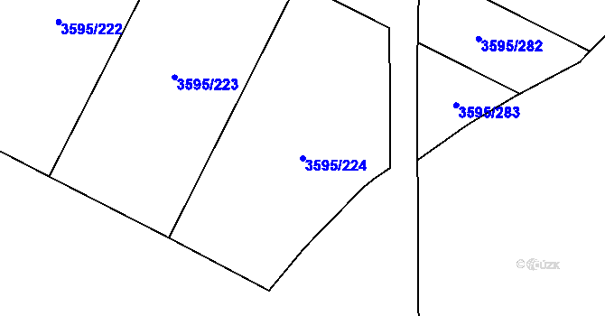 Parcela st. 3595/224 v KÚ Louny, Katastrální mapa