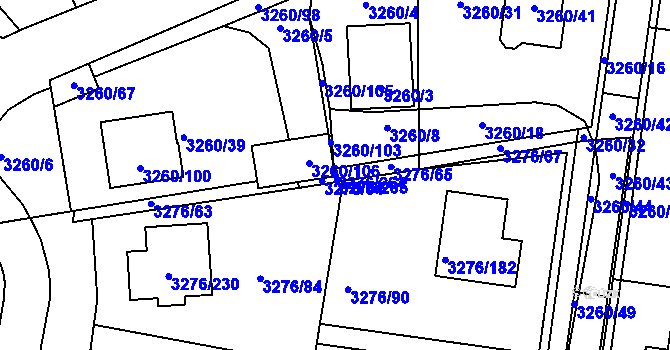 Parcela st. 3276/264 v KÚ Louny, Katastrální mapa