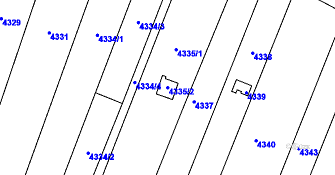 Parcela st. 4335/2 v KÚ Louny, Katastrální mapa