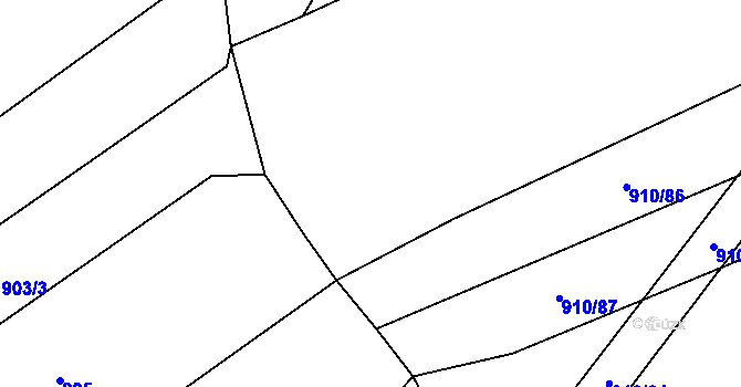 Parcela st. 910/2 v KÚ Bližanovy, Katastrální mapa