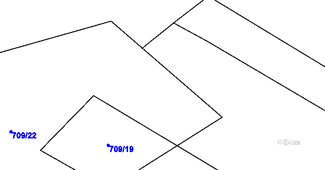 Parcela st. 709/21 v KÚ Bližanovy, Katastrální mapa