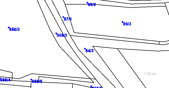 Parcela st. 84/3 v KÚ Kvasetice, Katastrální mapa