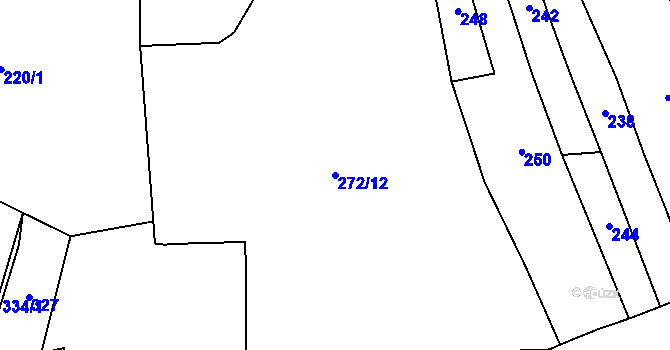 Parcela st. 272/12 v KÚ Kvasetice, Katastrální mapa