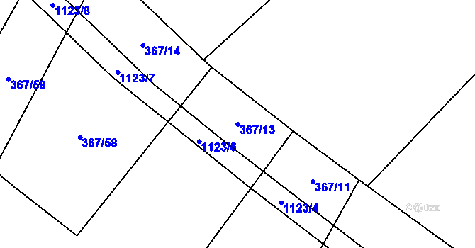 Parcela st. 367/13 v KÚ Kvasetice, Katastrální mapa