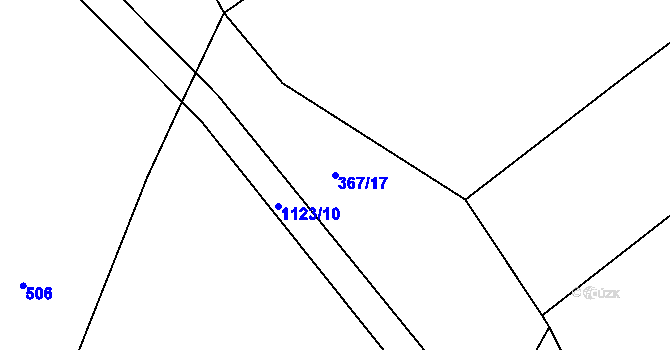 Parcela st. 367/17 v KÚ Kvasetice, Katastrální mapa