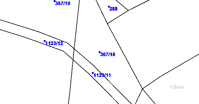 Parcela st. 367/18 v KÚ Kvasetice, Katastrální mapa