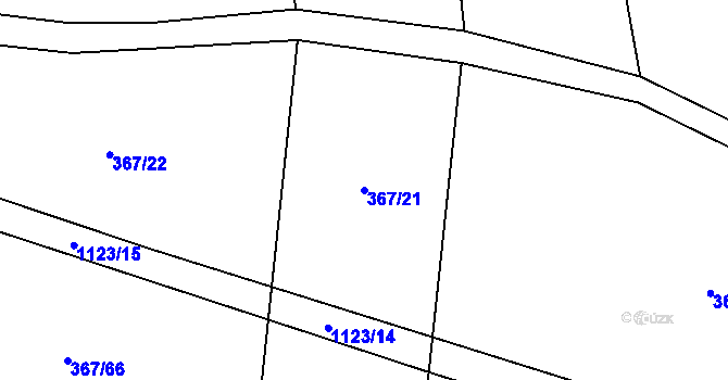 Parcela st. 367/21 v KÚ Kvasetice, Katastrální mapa