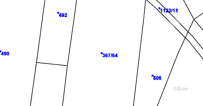 Parcela st. 367/64 v KÚ Kvasetice, Katastrální mapa