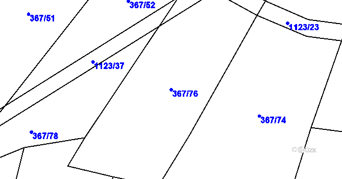 Parcela st. 367/76 v KÚ Kvasetice, Katastrální mapa