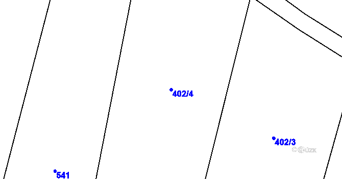 Parcela st. 402/4 v KÚ Kvasetice, Katastrální mapa