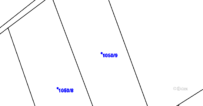 Parcela st. 1050/9 v KÚ Kvasetice, Katastrální mapa
